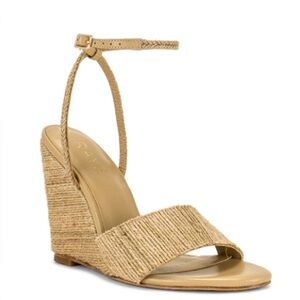 RAYE Bikini Wedge Heels, Natural, Size 6